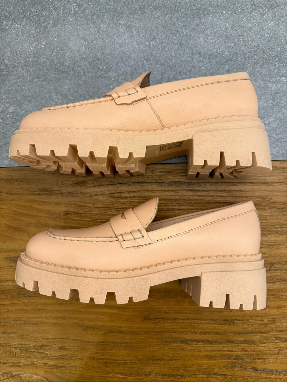 Free People Lyra Lug Sole Penny Loafer Platform Chunky Sole Size 39.5 (US 8.5-9) - Picture 6 of 11